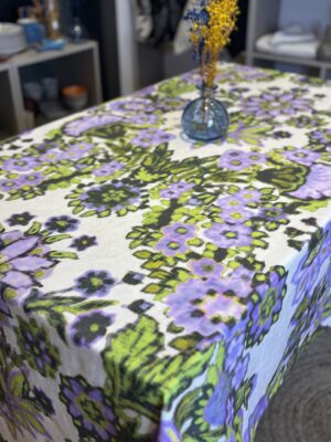 Nappe en lin vert/violet
