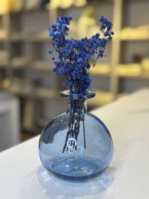 Vase en verre bleu