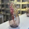 Vase en verre rose