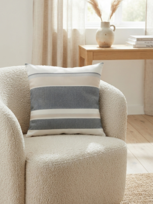 Coussin en lin rayure