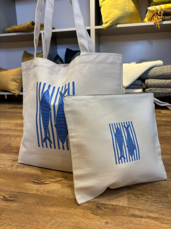 Tote bag ecru poisson