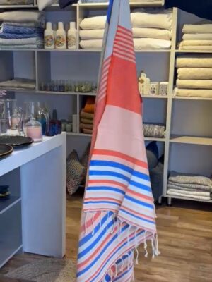 Fouta de plage saumon