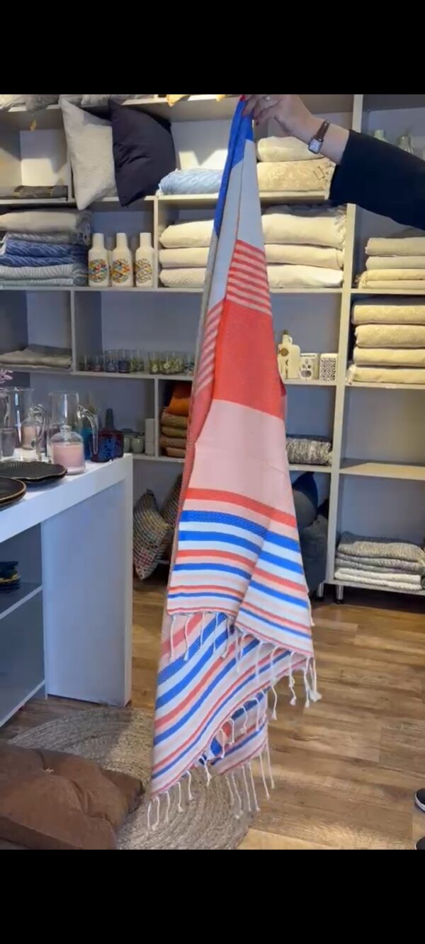 Fouta de plage saumon