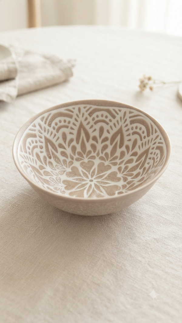 Bol beige en céramique 16 cm