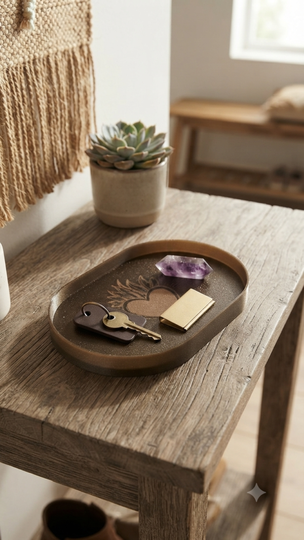 vide poche noir et beige