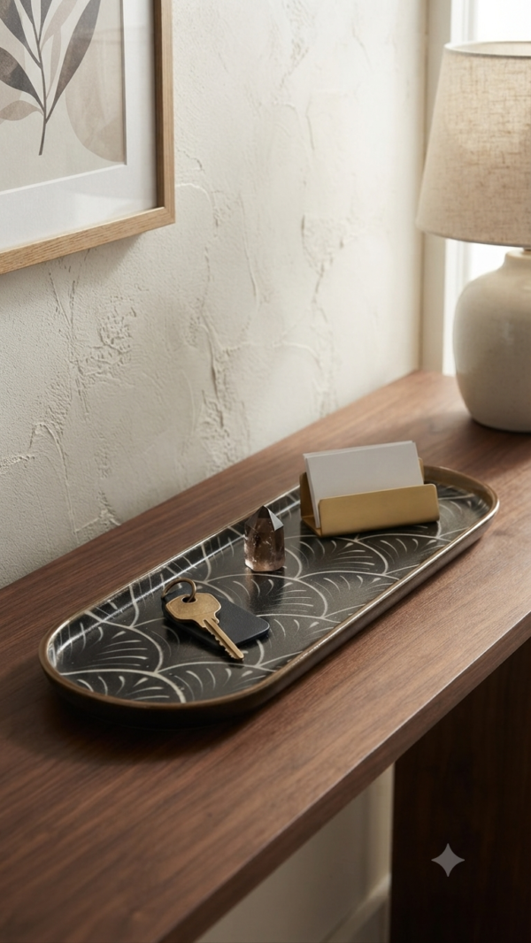 Vide poche beige et noir