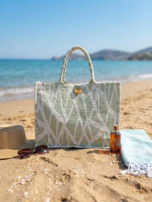 Sac en coton tissé vert