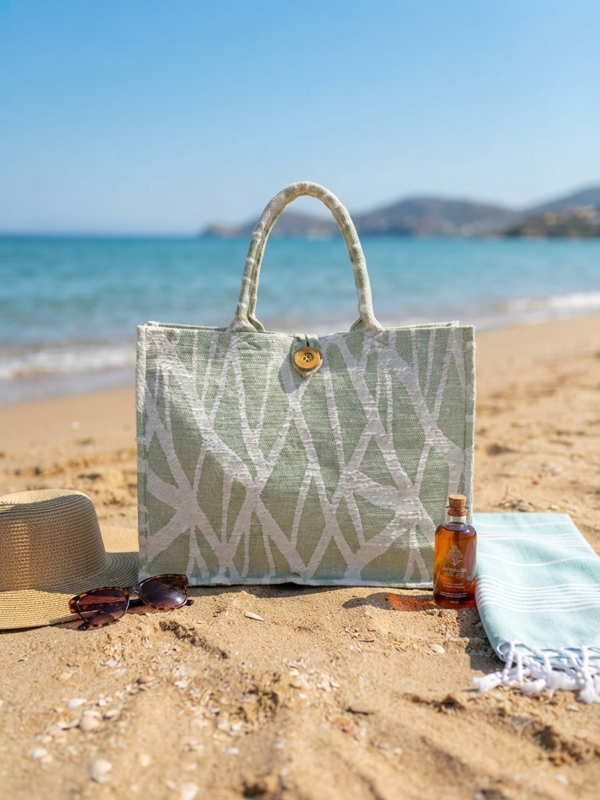 Sac en coton tissé vert