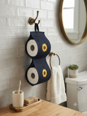 Porte papier en jean