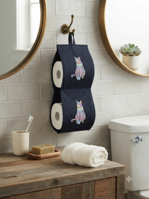 Porte papier motif chat
