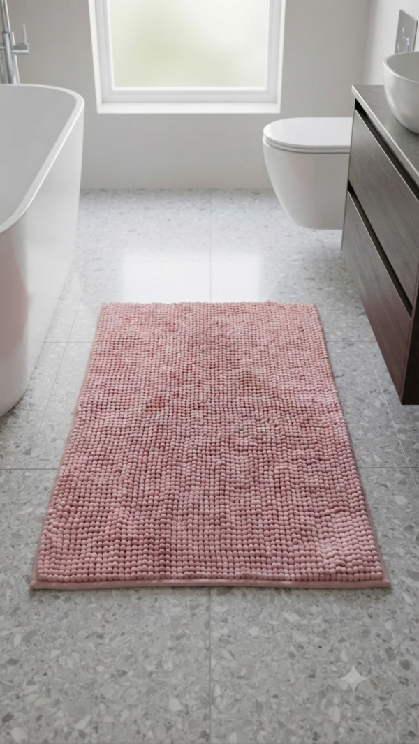 Tapis de bain rose