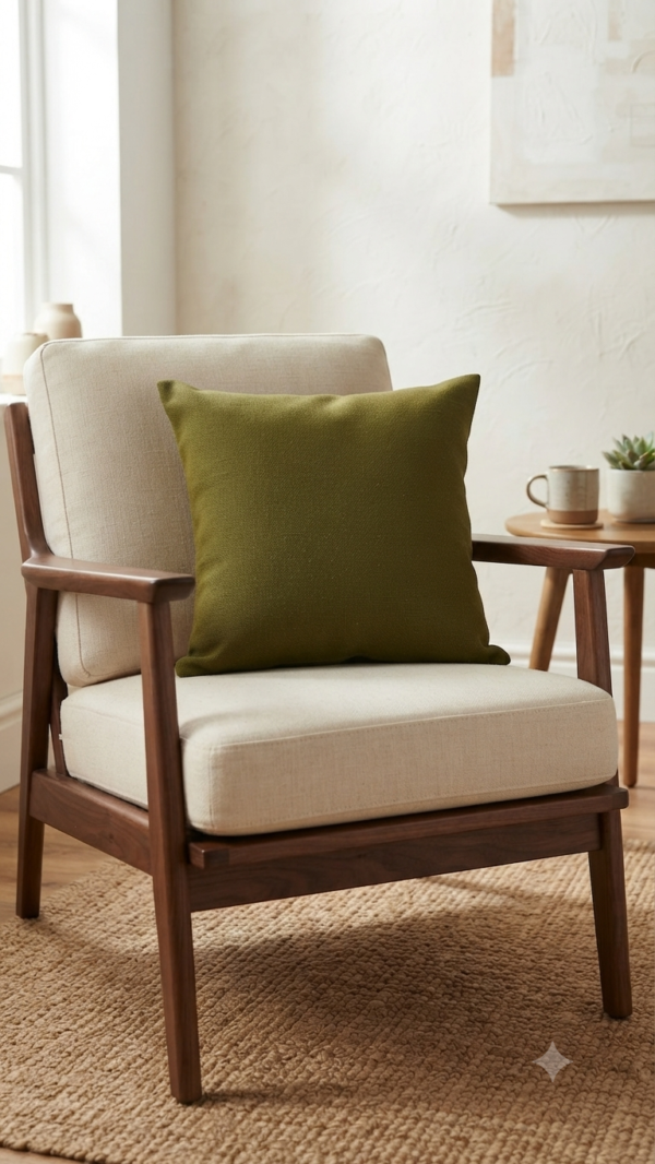 Coussin vert uni