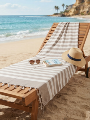 Fouta éponge Coralia taupe