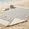 1784465380555 Fouta coton recyclé doublé éponge Coralia " taupe/ beige"