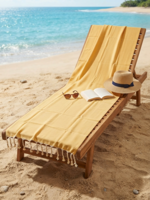 Fouta coton recyclé doublé éponge  Coralia "jaune "