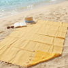Fouta coton recyclé doublé éponge  Coralia "jaune "