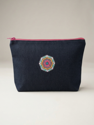 Trousse en jean mandala