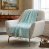 Plaid tissé en coton  double face