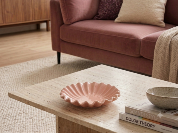 vide poche coquillage rose