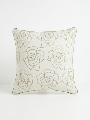 Coussin en lin brodé