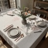 Nappe en lin beige "FLEUR"