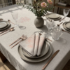 Nappe en lin beige "FLEUR"
