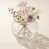 vase rond transparent en verre