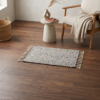 Tapis tissé en coton  gris