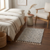 Tapis tissé en coton  gris
