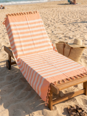 Fouta coton recyclé doublé éponge Coralia ORANGE