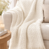 Plaid blanc cassé