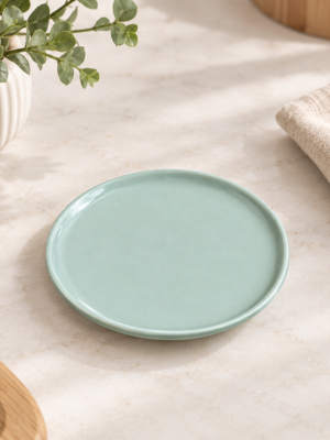 Assiette vert d'eau