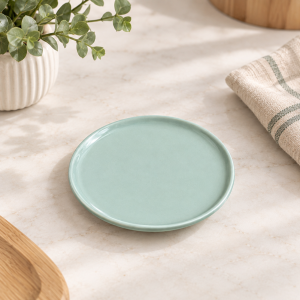 Assiette vert d'eau
