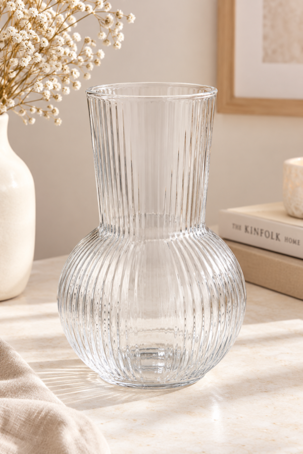 Vase en verre  transparent