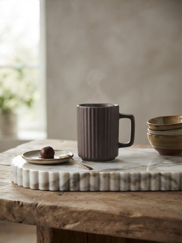 Mug marron strié