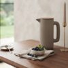 Pichet en céramique minimaliste en bois avec couvercle