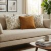 Coussin camel , caramel