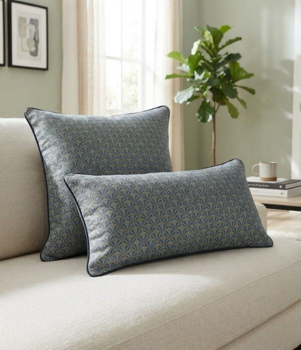 Coussin décoratif bleu vert
