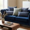 Coussin bleu rectangulaire