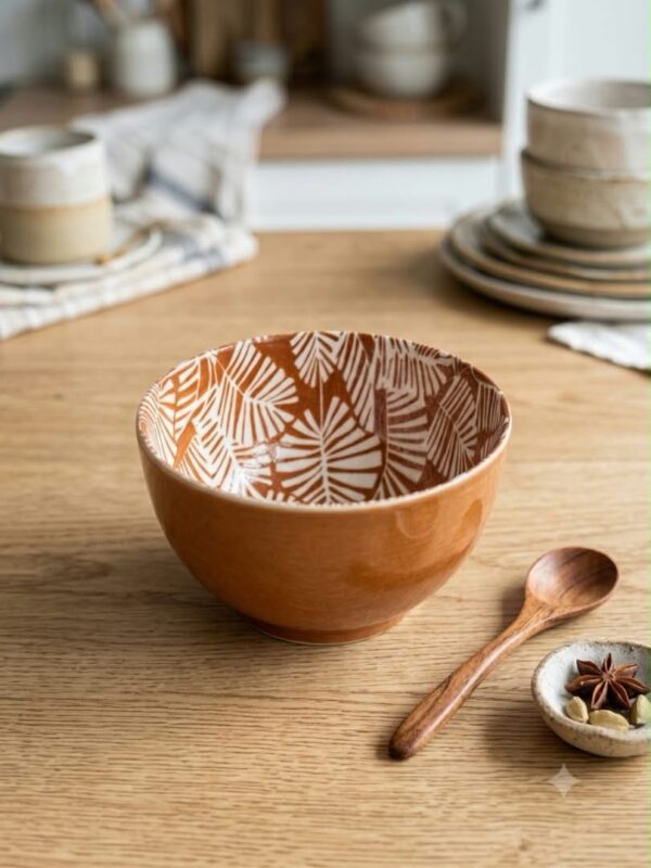 Bol terracotta tropical marron