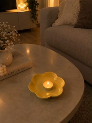 Porte bougie jaune